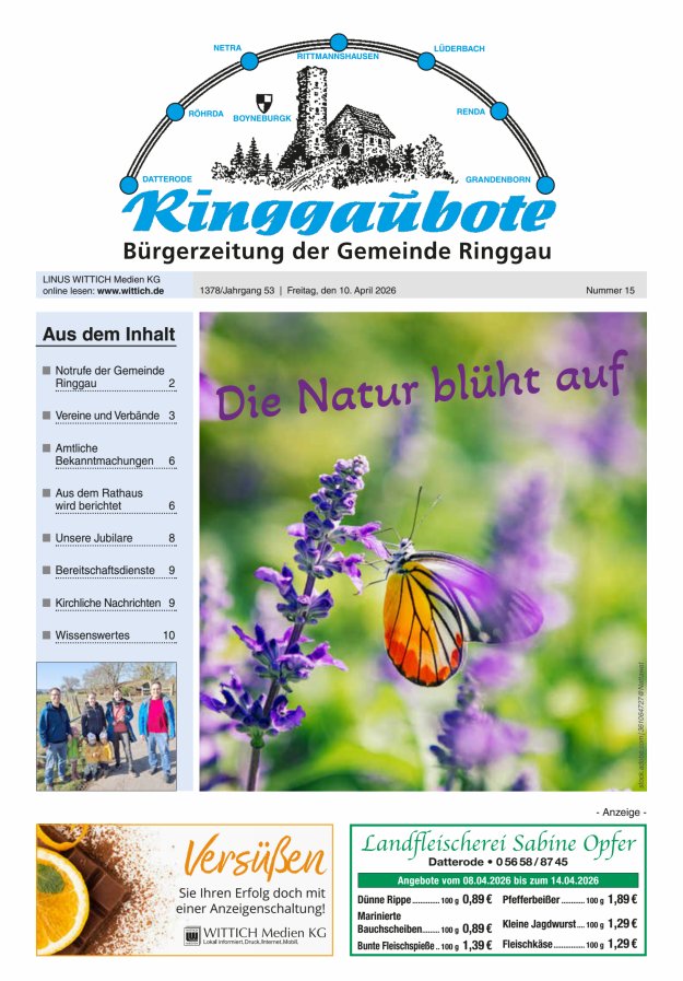 Ringgaubote Titelblatt 15/2026