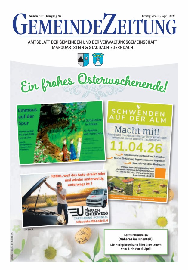 Marquartsteiner und Staudach-Egerndacher Nachrichten Titelblatt 07/2026