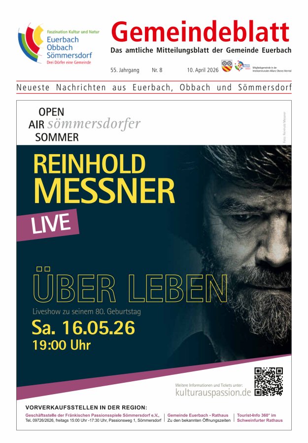 Gemeindeblatt der Gemeinde Euerbach Titelblatt 08/2026