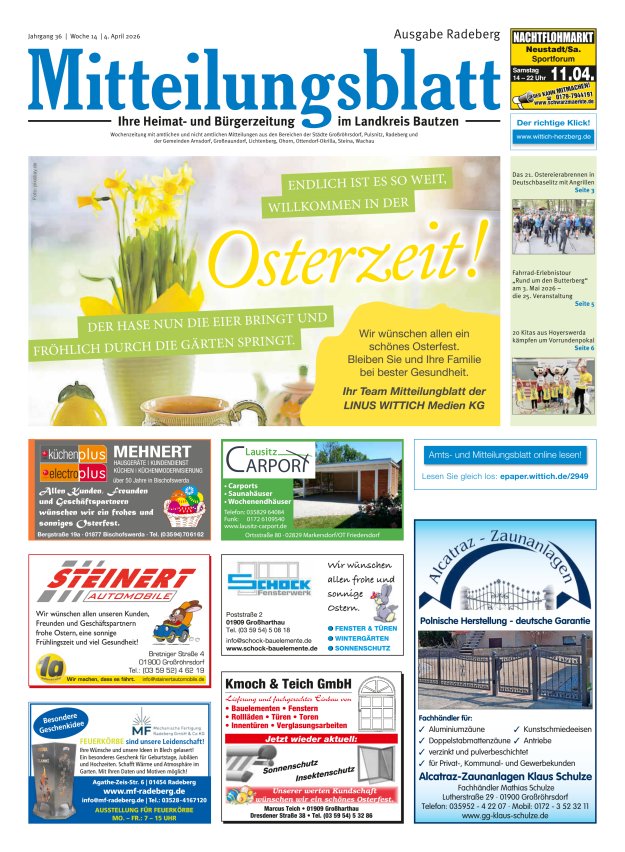 Mitteilungsblatt LK Bautzen Ausgabe Radeberg Titelblatt 07/2026