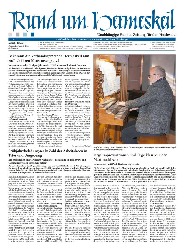 Rund um Hermeskeil Titelblatt 15/2026