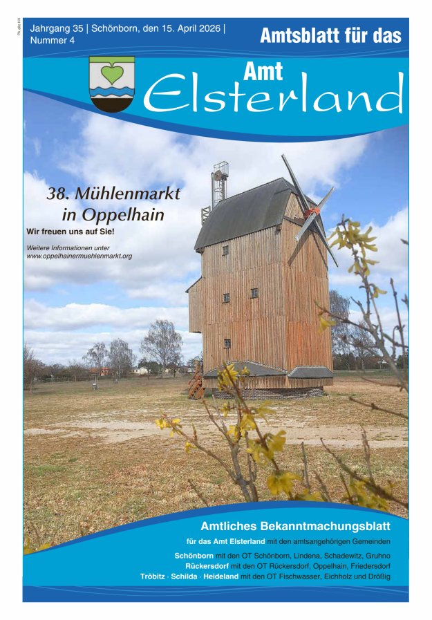 Amtsblatt für das Amt Elsterland Titelblatt 04/2026