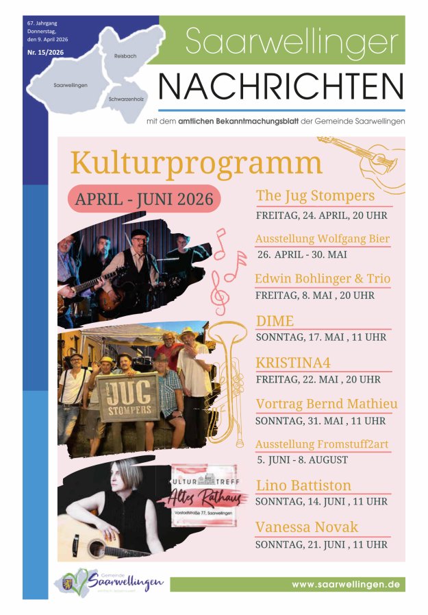 Saarwellinger Nachrichten Titelblatt 15/2026