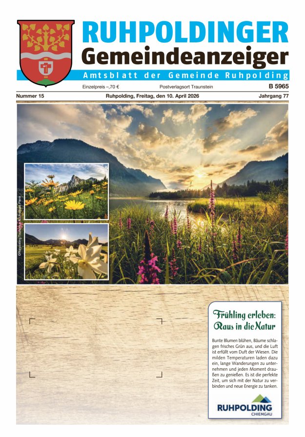 Ruhpoldinger Gemeindeanzeiger Titelblatt 15/2026
