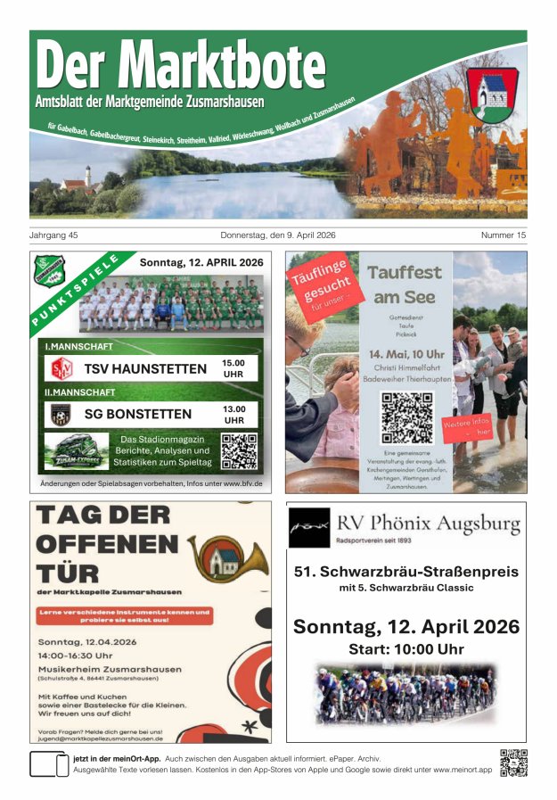 Zusmarshausen - Der Marktbote Titelblatt 15/2026