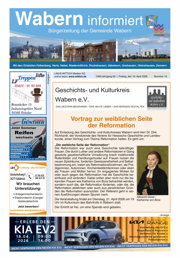 Wabern informiert Titelblatt 15/2026