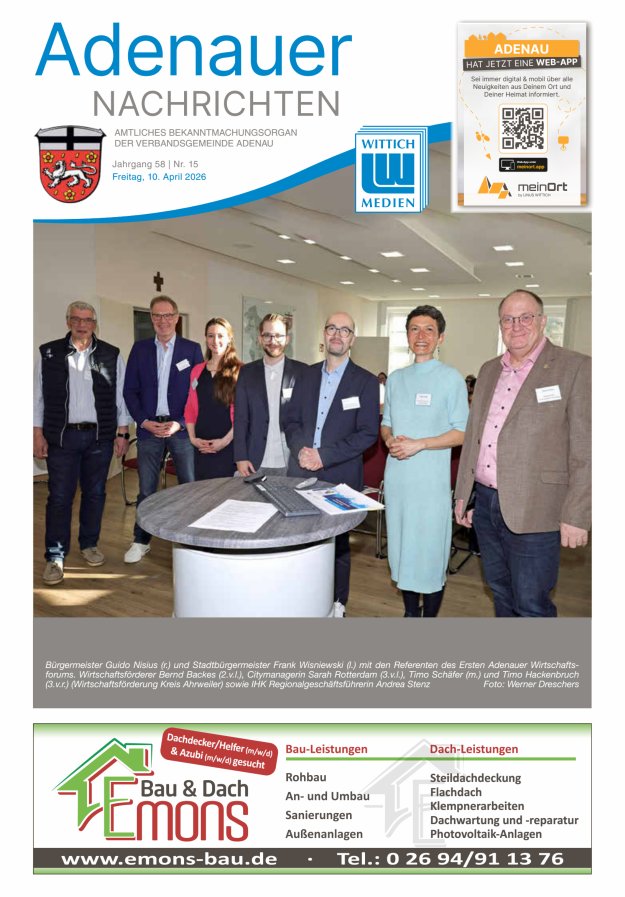 Adenauer Nachrichten Titelblatt 15/2026
