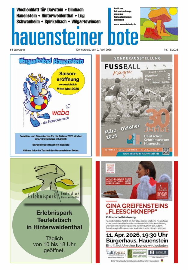 Hauensteiner Bote Titelblatt 15/2026