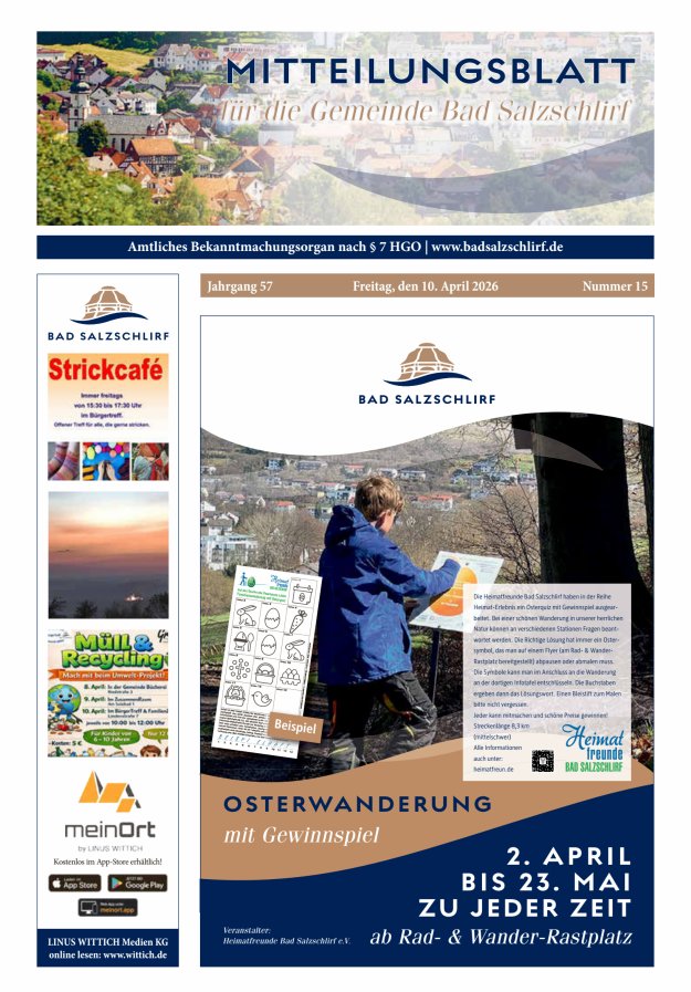 Amtliches Bekanntmachungsorgan der Gemeinde Bad Salzschlirf Titelblatt 15/2026