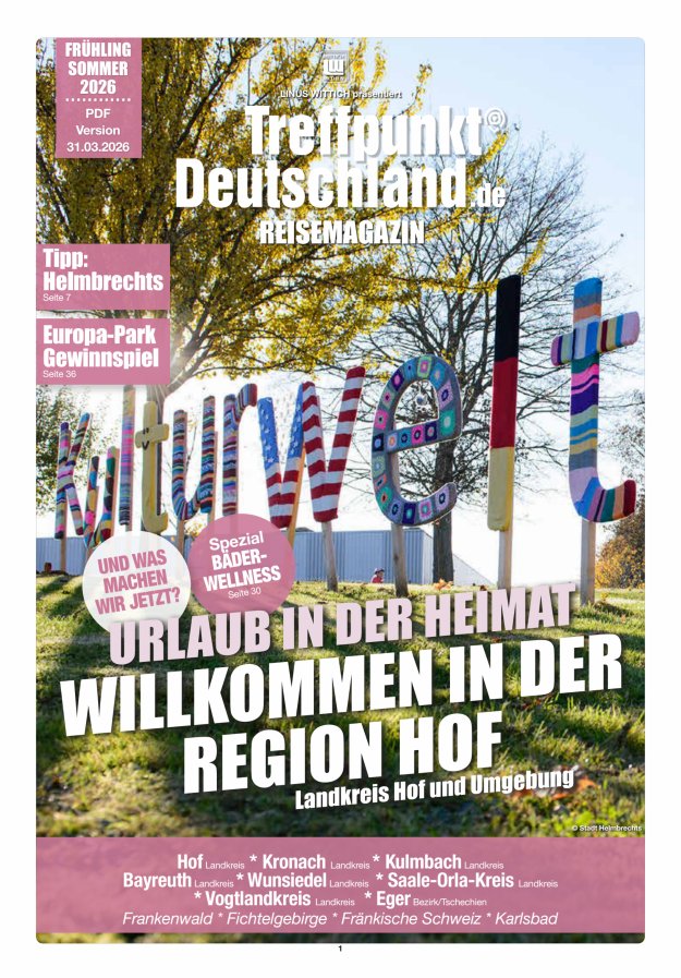 TreffpunktDeutschland Region Hof Reisemagazin Titelblatt 06/2026