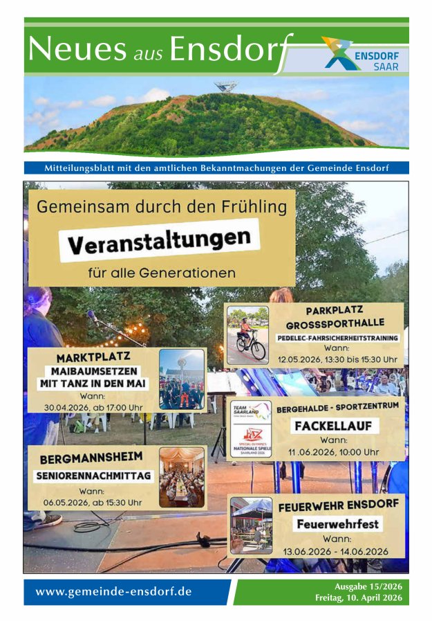 Neues aus Ensdorf Titelblatt 15/2026