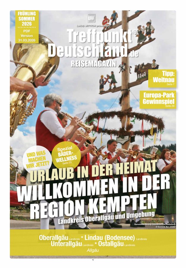 TreffpunktDeutschland Region Kempten Reisemagazin Titelblatt 06/2026