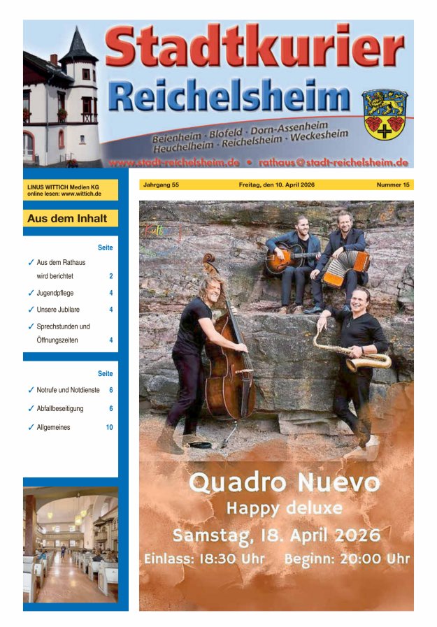 Stadtkurier Reichelsheim Titelblatt 15/2026