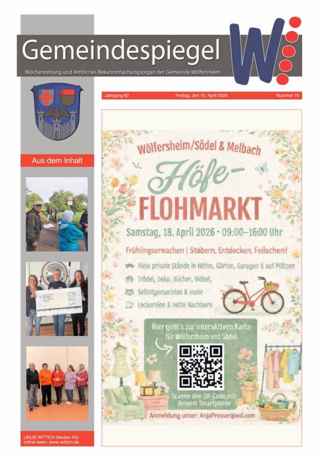 Der Gemeindespiegel Titelblatt 15/2026