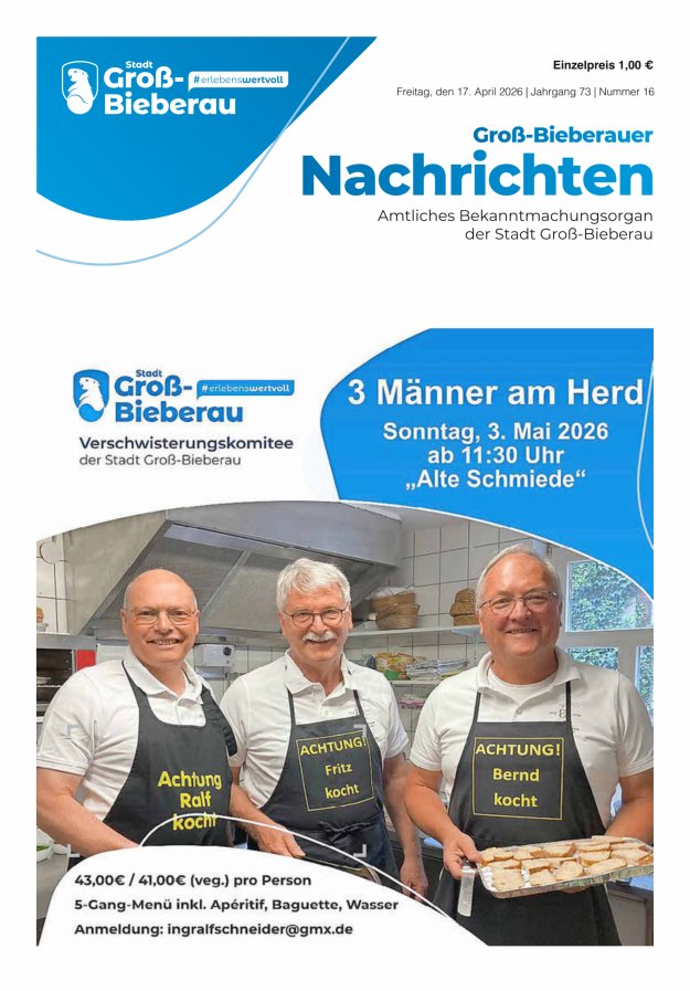 Groß-Bieberauer Nachrichten Titelblatt 16/2026