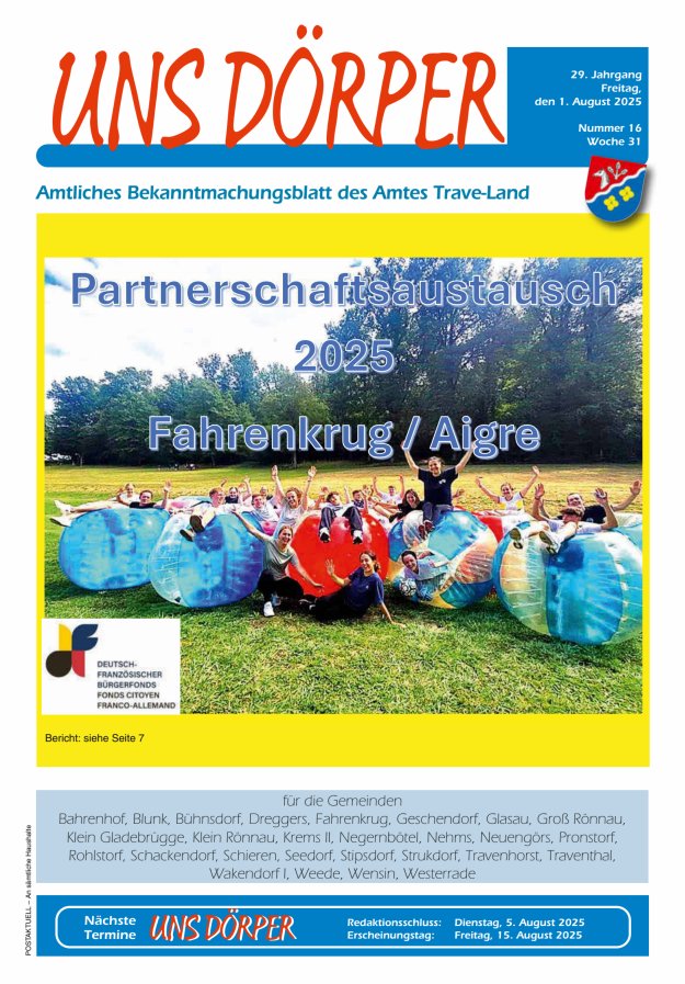 Uns Dörper Titelblatt 16/2025