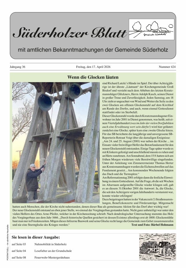 Süderholzer Blatt Titelblatt 424/2026