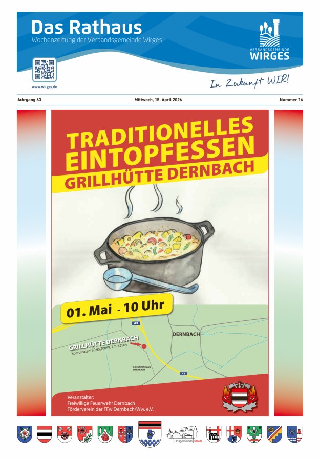 Das Rathaus - Informationen für die Bürger in der VG Wirges Titelblatt 16/2026