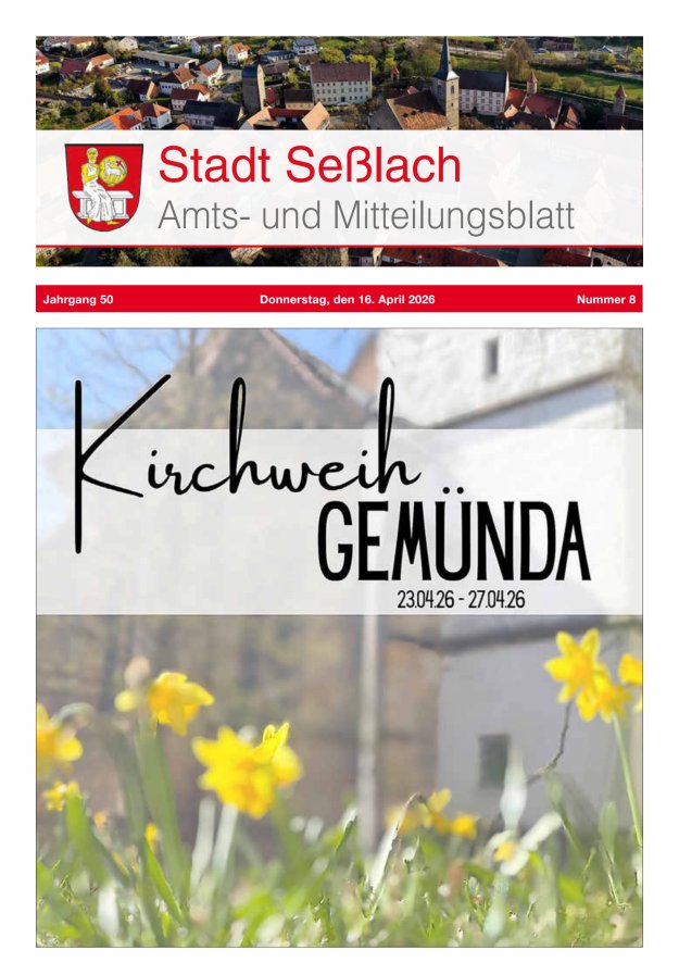 Amts- und Mitteilungsblatt Stadt Seßlach Titelblatt 08/2026