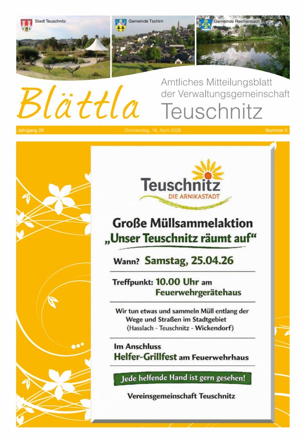 VG-Nachrichten Teuschnitz Titelblatt 08/2026