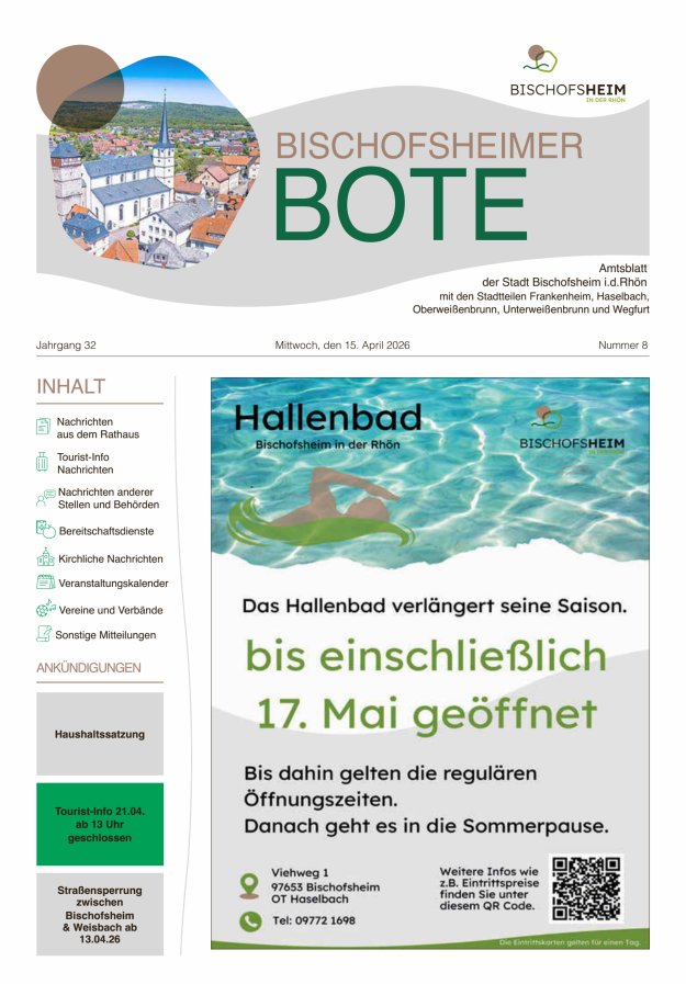 Bischofsheimer Bote Titelblatt 08/2026
