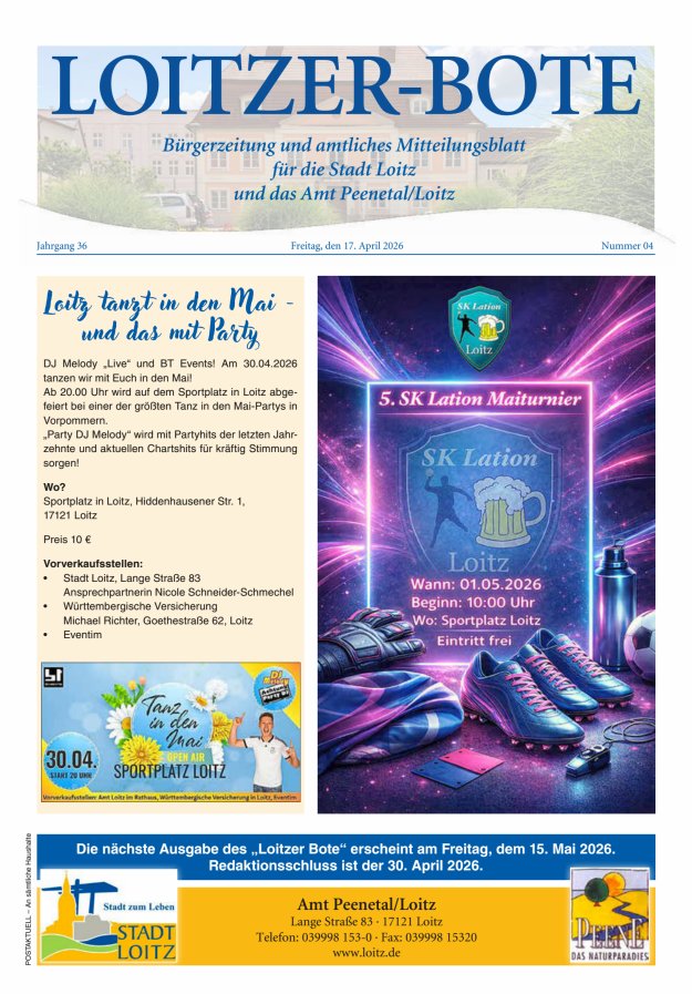 Loitzer Bote Titelblatt 04/2026
