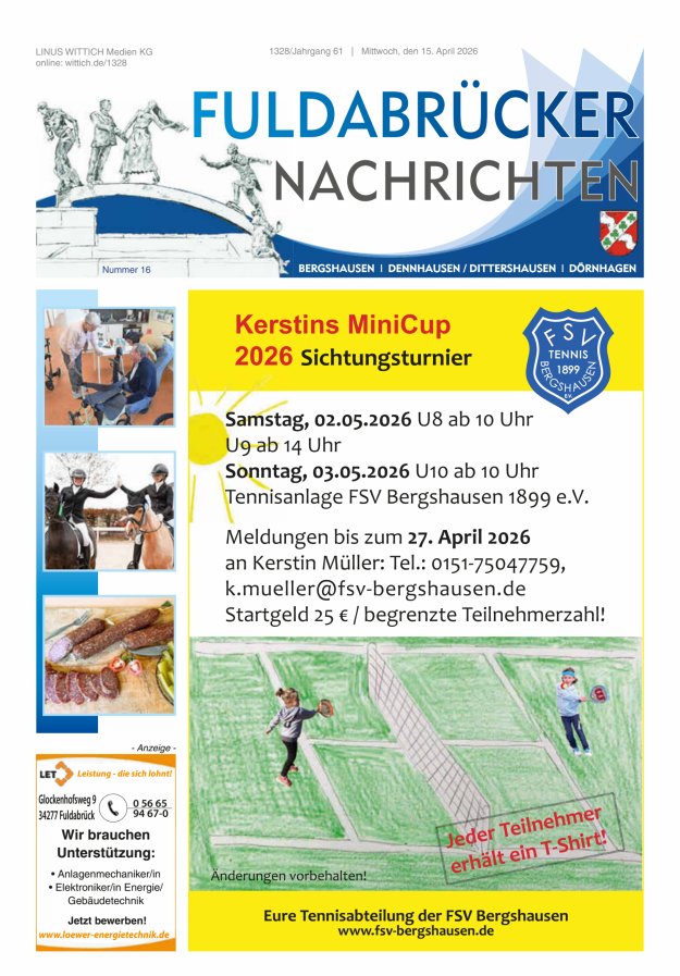 Fuldabrücker Nachrichten Titelblatt 16/2026