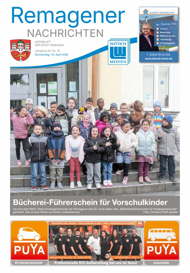 Remagener Nachrichten Titelblatt 16/2026