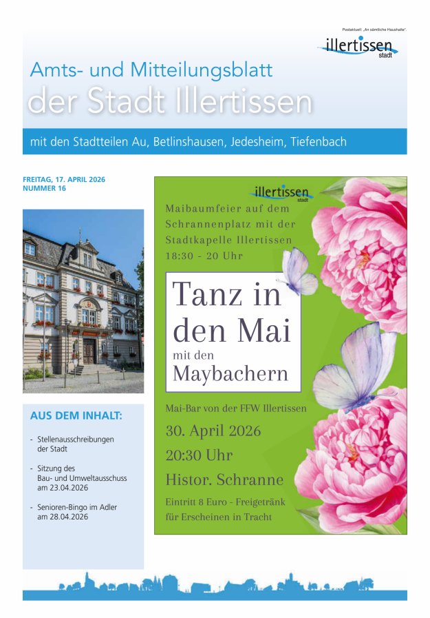 Amts- und Mitteilungsblatt Stadt Illertissen Titelblatt 16/2026