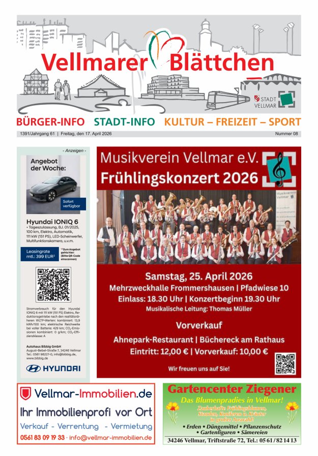 Vellmarer Blättchen Titelblatt 08/2026