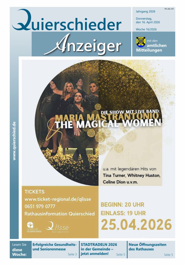Quierschieder Anzeiger Titelblatt 16/2026