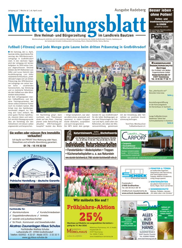 Mitteilungsblatt LK Bautzen Ausgabe Radeberg Titelblatt 08/2026