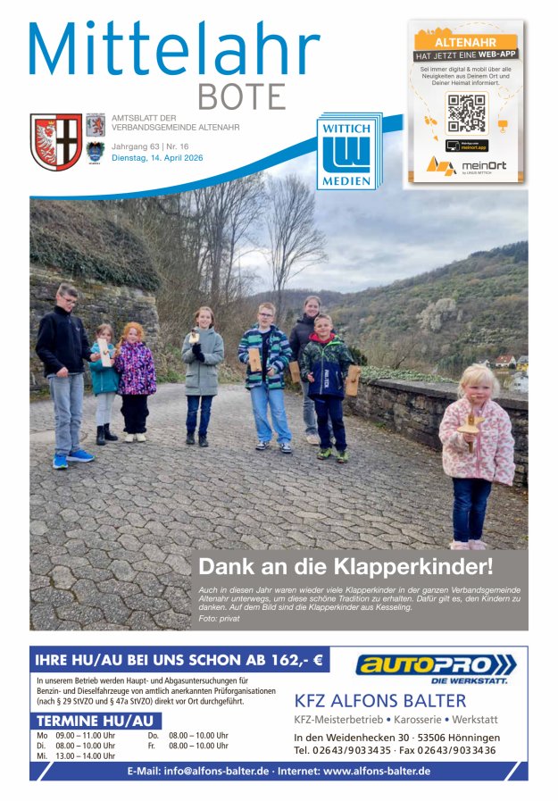 Mittelahr Bote Titelblatt 16/2026
