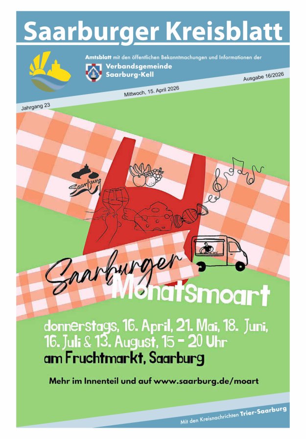 Saarburger Kreisblatt Titelblatt 16/2026
