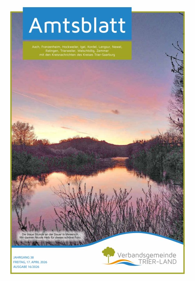 Amtsblatt VG Trier-Land Titelblatt 16/2026