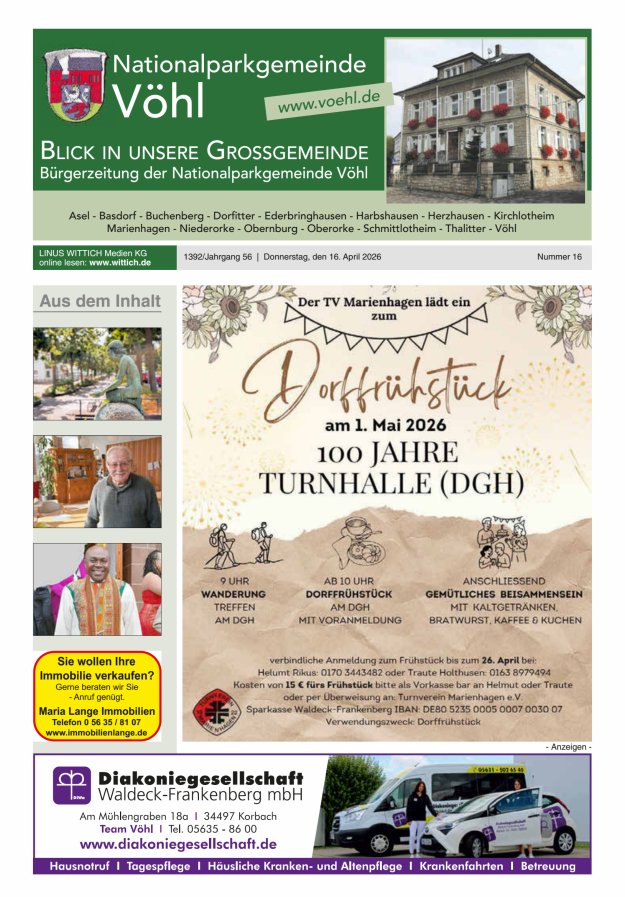 Blick in unsere Grossgemeinde Titelblatt 16/2026