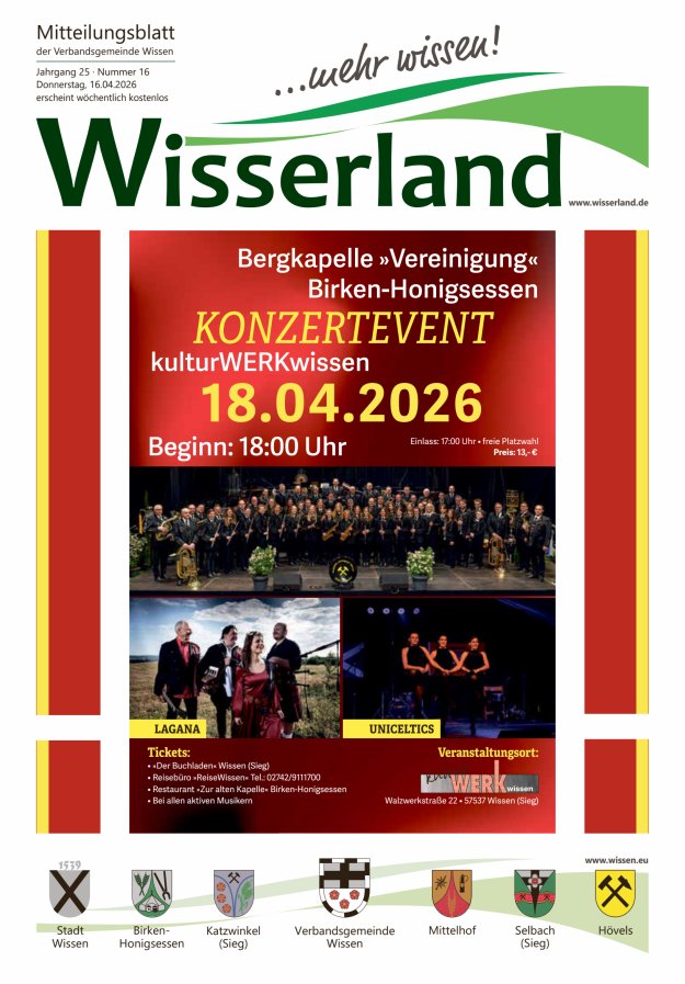 Mitteilungsblatt Wissen - Wisserland...mehr wissen! Titelblatt 16/2026