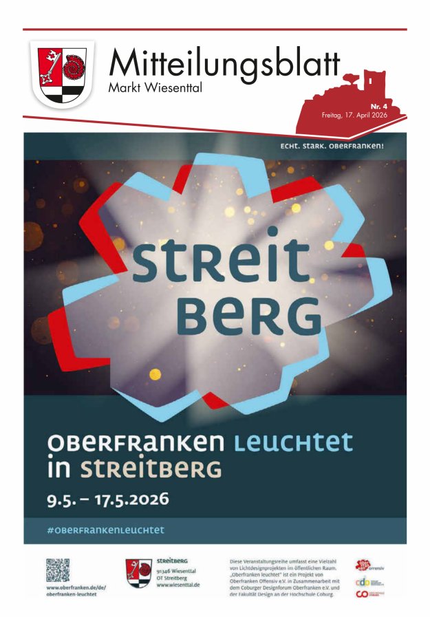 Mitteilungsblatt Markt Wiesenttal Titelblatt 04/2026