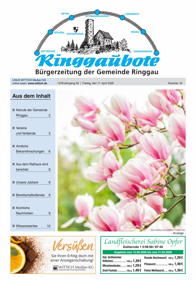 Ringgaubote Titelblatt 16/2026