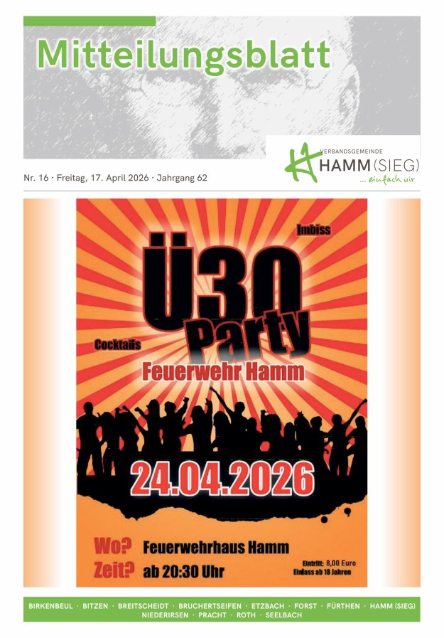 Mitteilungsblatt Hamm (Sieg) Titelblatt 16/2026