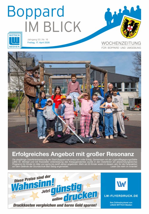 Boppard im Blick - Heimatzeitung für die Stadt Boppard Titelblatt 16/2026