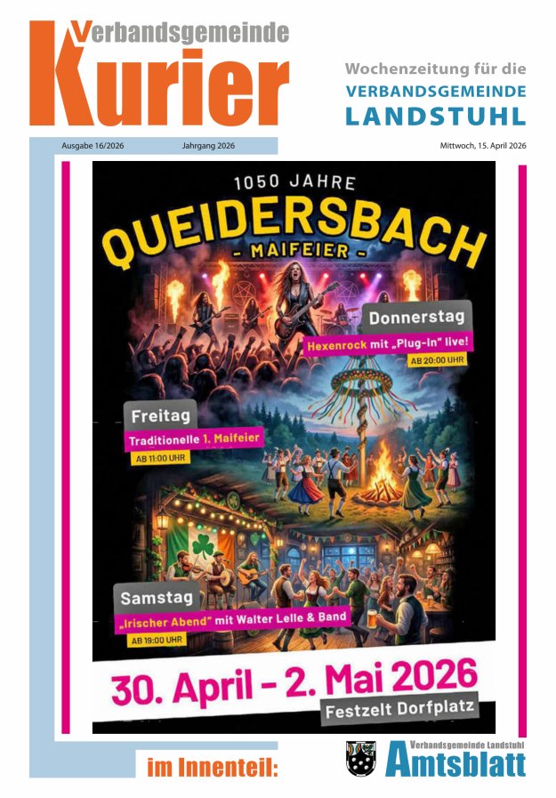 Verbandsgemeinde Kurier Landstuhl Titelblatt 16/2026