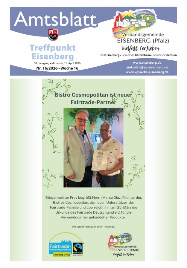 Treffpunkt Eisenberg Titelblatt 16/2026