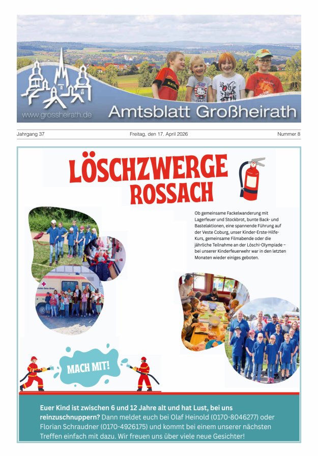 Amtsblatt Großheirath Titelblatt 08/2026