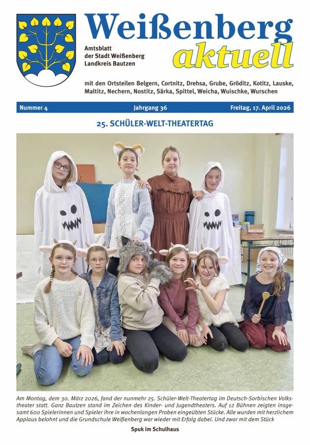 "Weißenberg aktuell" - Amtsblatt der Stadt Weißenberg Titelblatt 04/2026