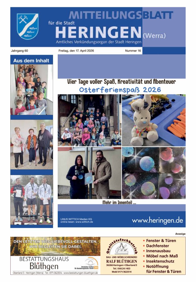 Mitteilungsblatt Heringen Titelblatt 16/2026