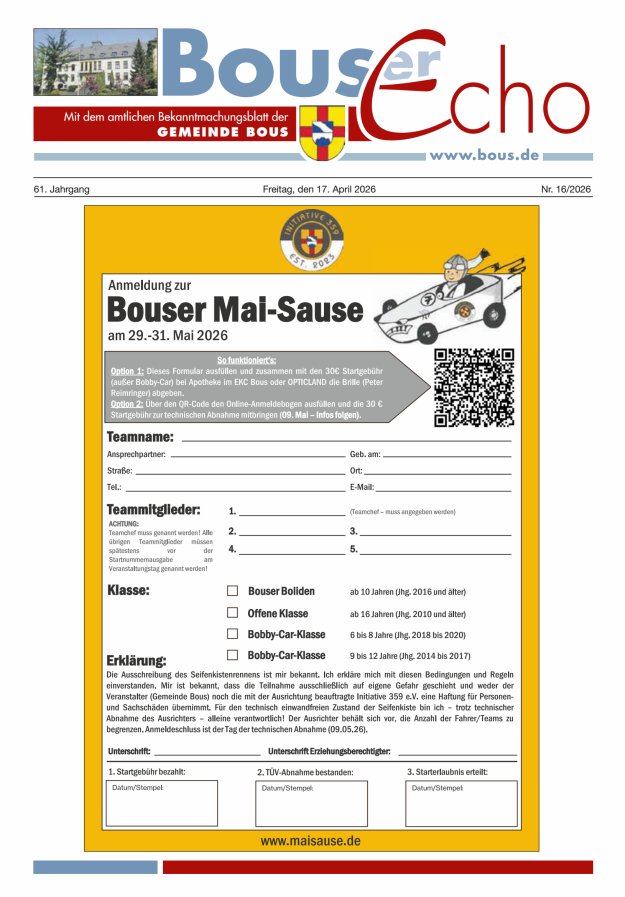 Bouser Echo Titelblatt 16/2026