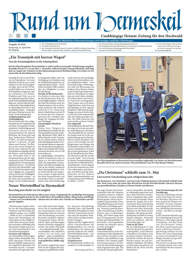 Rund um Hermeskeil Titelblatt 16/2026
