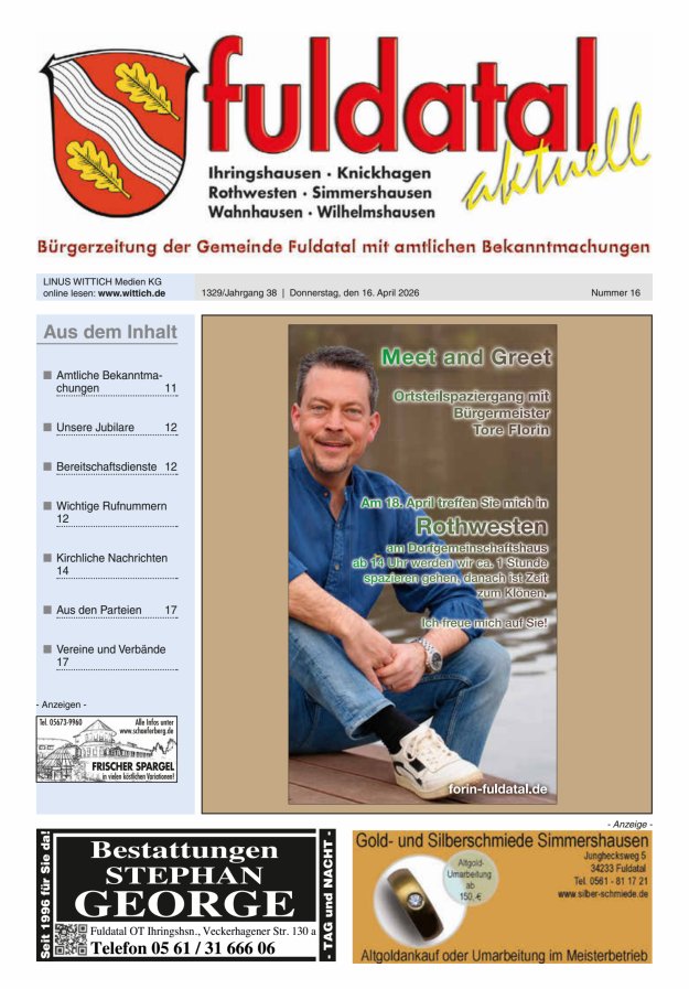 Fuldatal aktuell Titelblatt 16/2026