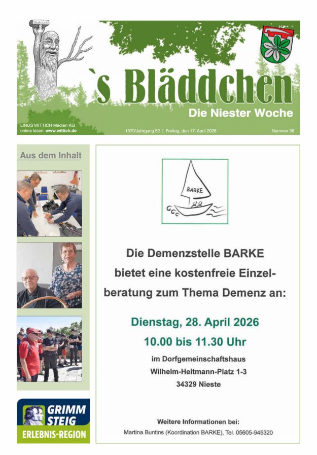 Niester Woche Titelblatt 08/2026